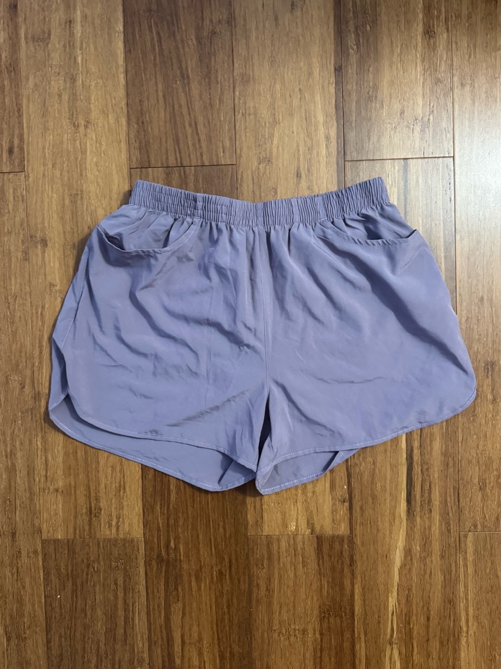 Light Purple Women's Elastic Waist Running Shorts